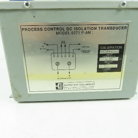 Scientific Columbus 6271-PAN7 Process Control DC Isolation Transducer 0-100mV