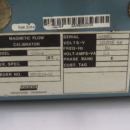 Foxboro 8120-6 Magnetic Flow Calibrator 118/236VAC 1.5A ST.B