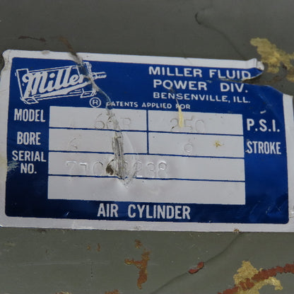 Miller A66R 6" Bore 9" Stroke Double Acting Air Cylinder