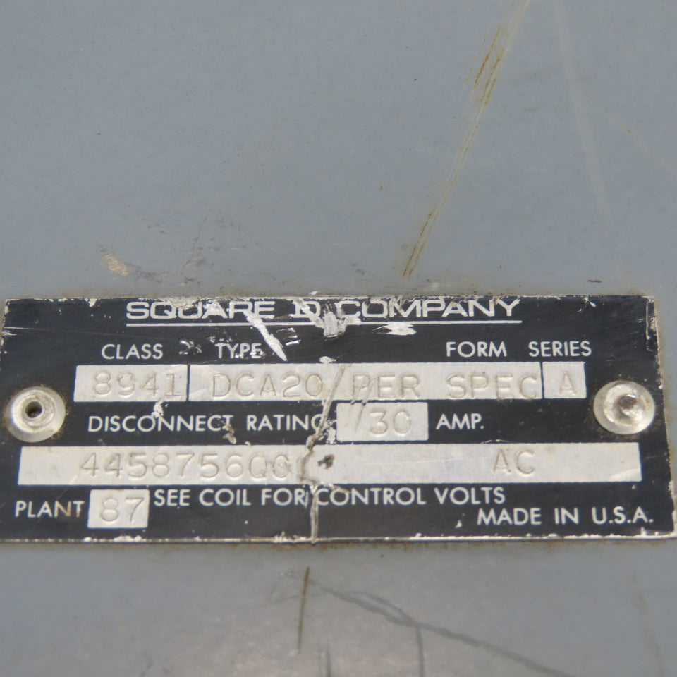 Square D DCA20 35" x 20-1/2" x 8" Disconnect Switch Electrical Enclosure Type 12