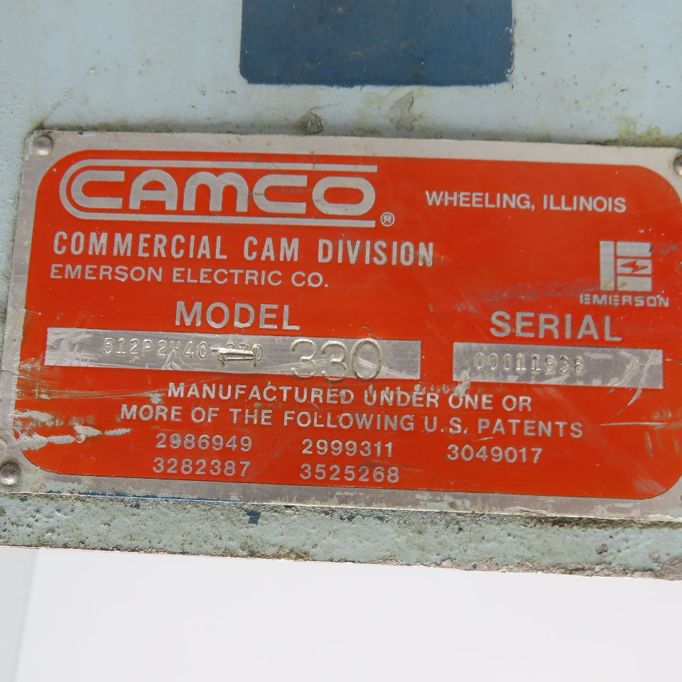 Camco 512P2H40-330 1.5 Stop Rotary Indexer W/ 50:1 Right Angle Gear Reducer