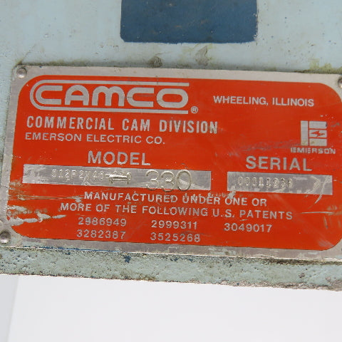 Camco 512P2H40-330 1.5 Stop Rotary Indexer W/ 50:1 Right Angle Gear Reducer