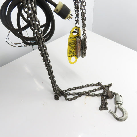 Yale 1E13W1 1/2 Ton 1000LB Electric Chain Hoist 3Ph 230V 12' Lift