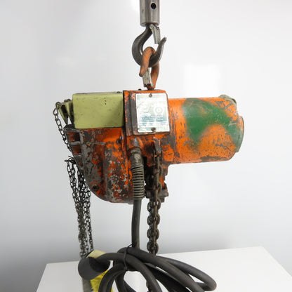 Yale 1E13W1 1/2 Ton 1000LB Electric Chain Hoist 3Ph 230V 12' Lift