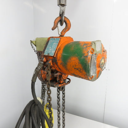 Yale 1E13W1 1/2 Ton 1000LB Electric Chain Hoist 3Ph 230V 12' Lift