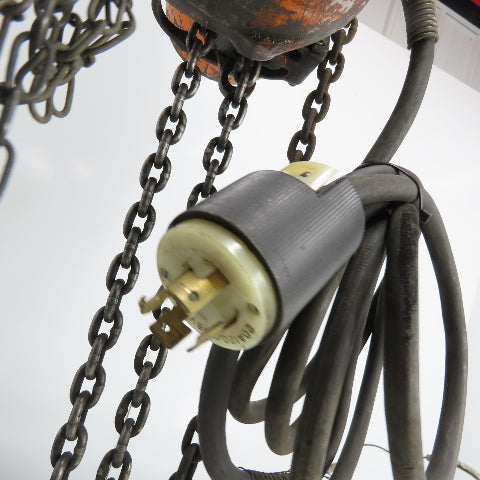 Yale 1E13W1 1/2 Ton 1000LB Electric Chain Hoist 3Ph 230V 12' Lift