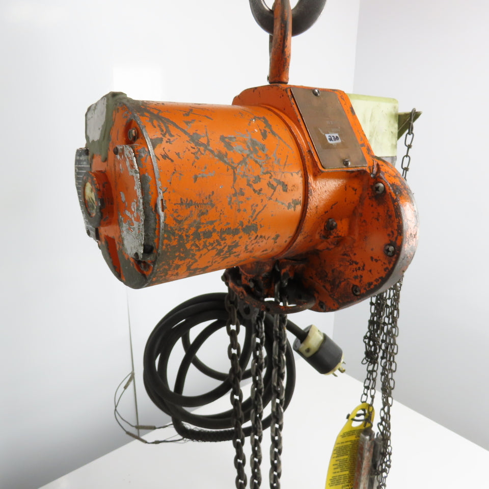 Yale 1E13W1 1/2 Ton 1000LB Electric Chain Hoist 3Ph 230V 12' Lift