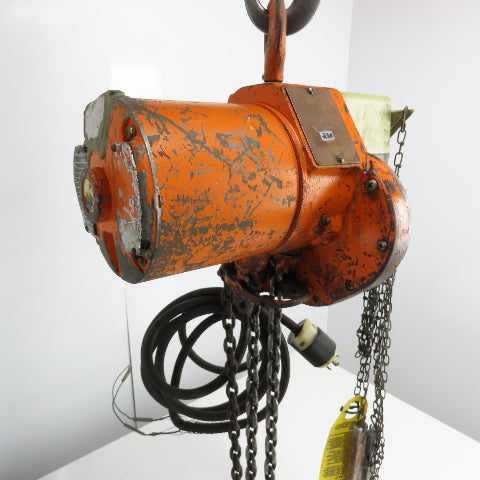 Yale 1E13W1 1/2 Ton 1000LB Electric Chain Hoist 3Ph 230V 12' Lift