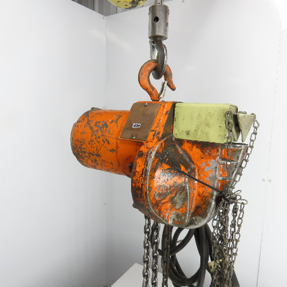 Yale 1E13W1 1/2 Ton 1000LB Electric Chain Hoist 3Ph 230V 12' Lift