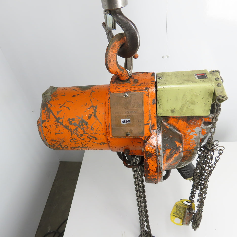 Yale 1E13W1 1/2 Ton 1000LB Electric Chain Hoist 3Ph 230V 12' Lift
