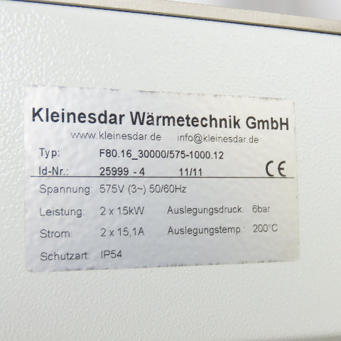 Kleinesdar Warmetechnik F80.16_30000/575-1000.12 Immersion Heating Element 575V