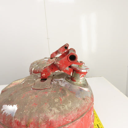 Justrite Red Steel Safety Gas Can 5-Gallon Capacity Lot Of 2