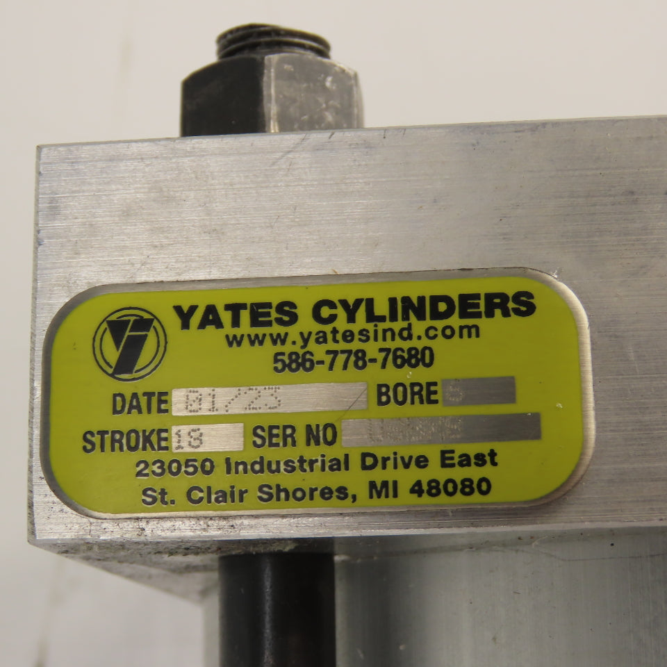 Yates U8BX8-1 Double Acting Pneumatic Cylinder 6" Bore 18" Stroke 1-3/8" Rod NEW
