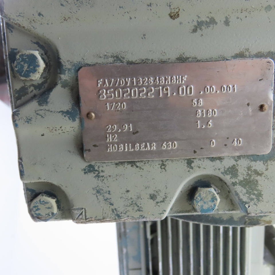 SEW Eurodrive FA77DV132S4BM8HF 7.5HP Inline Gear Motor 57.5RPM Out 230/460V 3PH