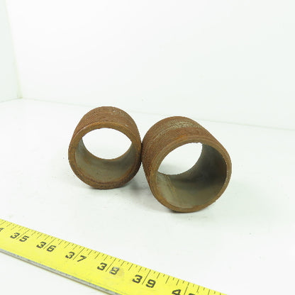 2-1/2" x 2-1/2" Black Malleable Steel Close Nipple Lot Of 2