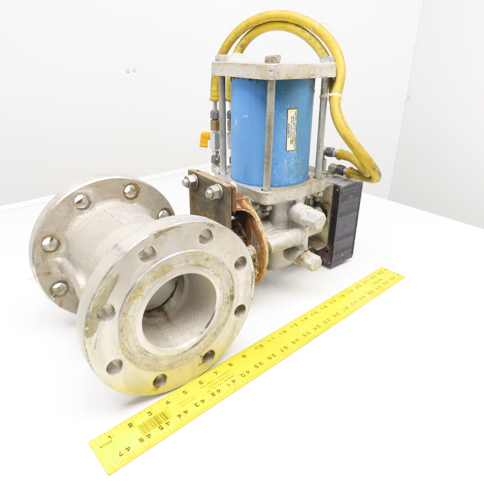 Jamesbury ST-200 B 4" Stainless Steel Ball Valve #150 & Positioner PVM P-2000