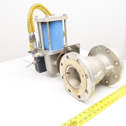 Jamesbury ST-200 B 4" Stainless Steel Ball Valve #150 & Positioner PVM P-2000