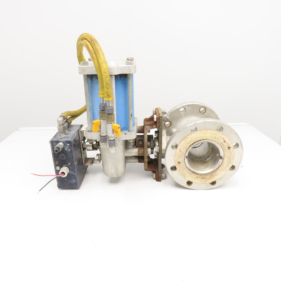 Jamesbury ST-200 B 4" Stainless Steel Ball Valve #150 & Positioner PVM P-2000