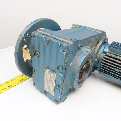 Sew FAF67DT80N4C 90.59:1 Ratio 1Hp 230/460V 3Ph 19RPM Gear Motor