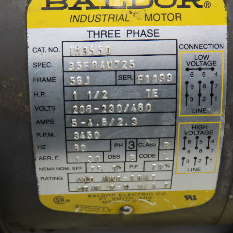 Gusher E-285-J-A 1-1/2Hp 3450RPM 3Ph Close Coupled Centrifugal Pump 208-230/460V