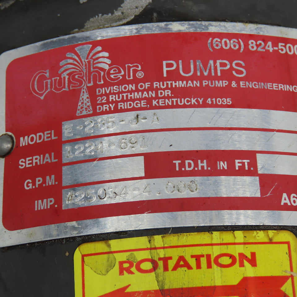 Gusher E-285-J-A 1-1/2Hp 3450RPM 3Ph Close Coupled Centrifugal Pump 208-230/460V