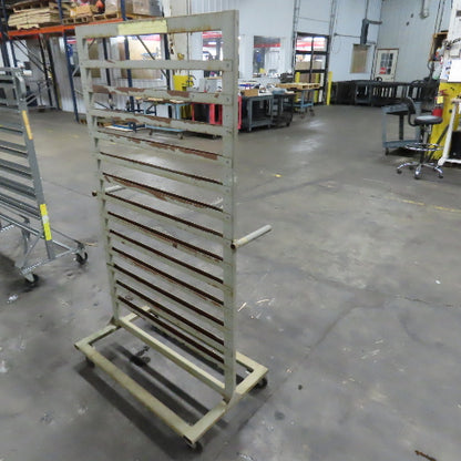 36" W x 65" H Standard Mobile Stackable Plastic Bin Organizer Steel Rack