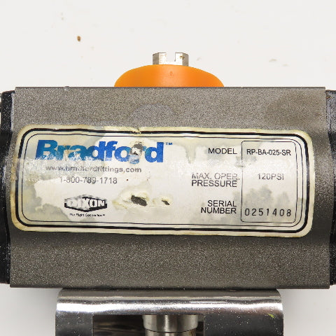 Bradford RP-BA-025-SR 120PSI Pneumatic Valve Actuator 1/4" NPT