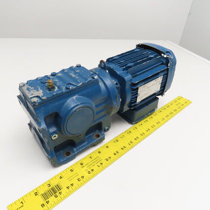 Sew S47 DRS71M4 14.24:1 Ratio 3/4Hp 230/460V Gear Motor 21-126RPM Output