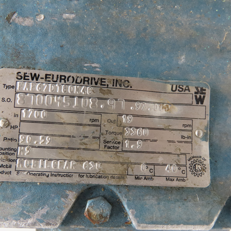 Baldor 35E374-872 90:1 Ratio 2Hp 208-230/460V Hazardous Location Gearmotor