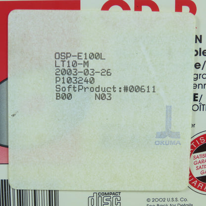 Okuma P103240 OSP-E100L CD Disc From LT10-M Lathe
