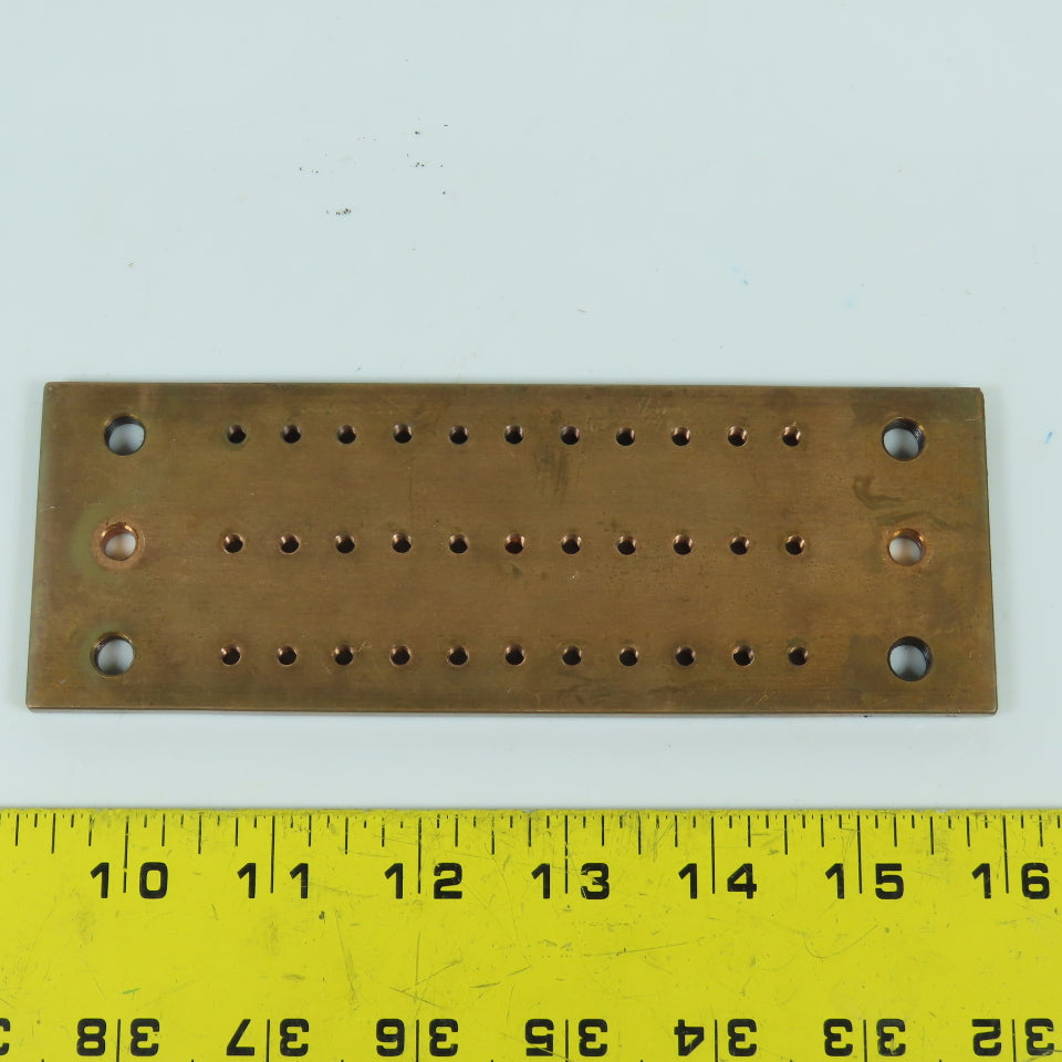 6-5/8" x 2-1/4" x 1/4" Thick Threaded Solid Copper Bus Bar