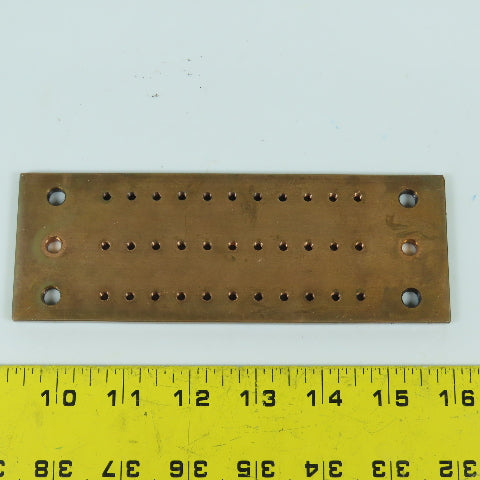 6-5/8" x 2-1/4" x 1/4" Thick Threaded Solid Copper Bus Bar