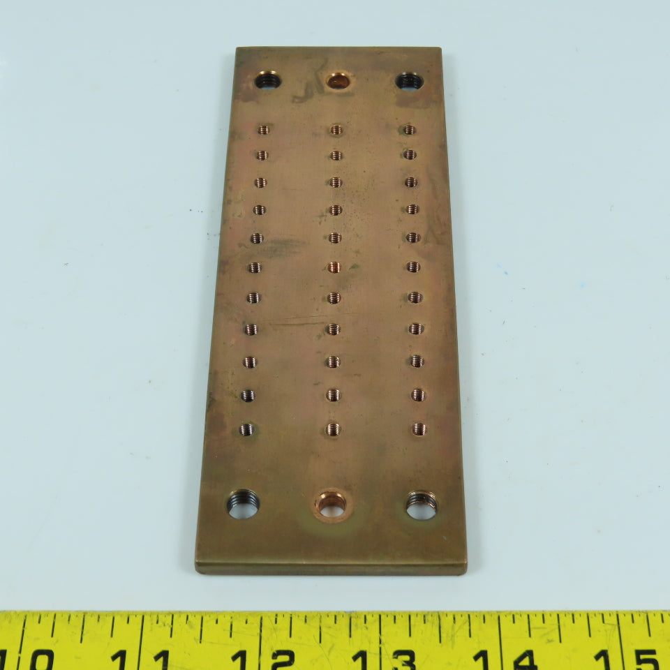 6-5/8" x 2-1/4" x 1/4" Thick Threaded Solid Copper Bus Bar