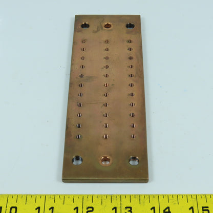 6-5/8" x 2-1/4" x 1/4" Thick Threaded Solid Copper Bus Bar