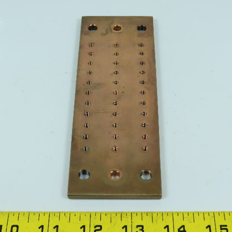 6-5/8" x 2-1/4" x 1/4" Thick Threaded Solid Copper Bus Bar