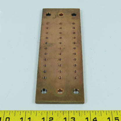 6-5/8" x 2-1/4" x 1/4" Thick Threaded Solid Copper Bus Bar