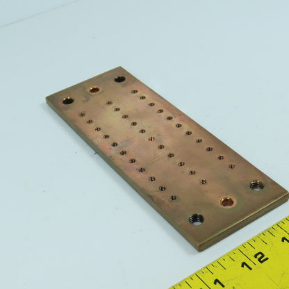 6-5/8" x 2-1/4" x 1/4" Thick Threaded Solid Copper Bus Bar