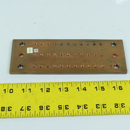 6-5/8" x 2-1/4" x 1/4" Thick Threaded Solid Copper Bus Bar
