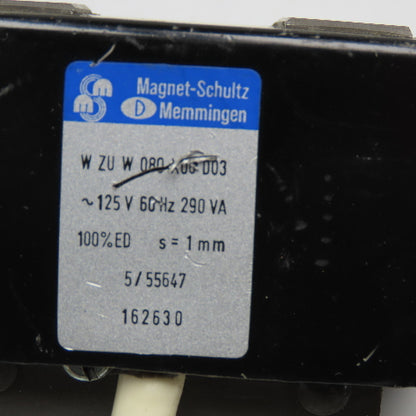 Magnet Schultz W ZU W 080 X00 D03 125V 60Hz 290VA Electro Magnet Vibrator