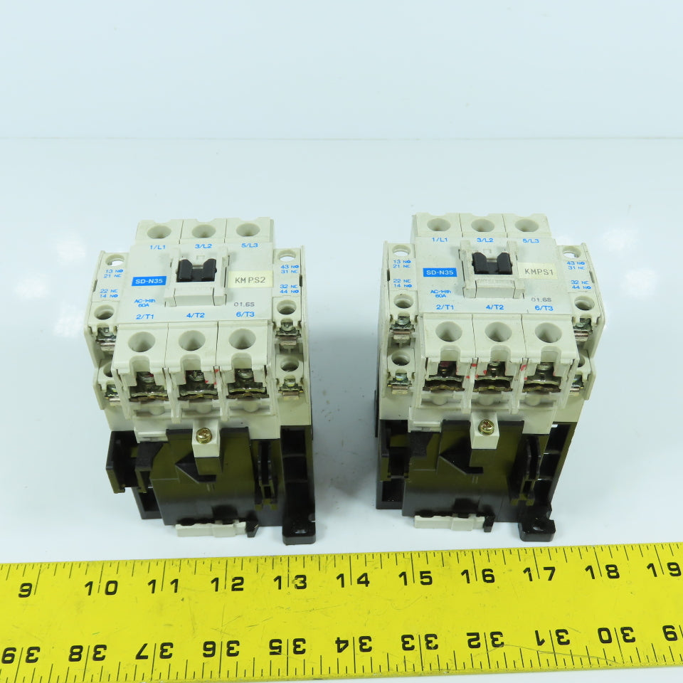Mitsubishi SD-N35 20HP 40A Magnetic Contactor 24V DC Coil Lot Of 2