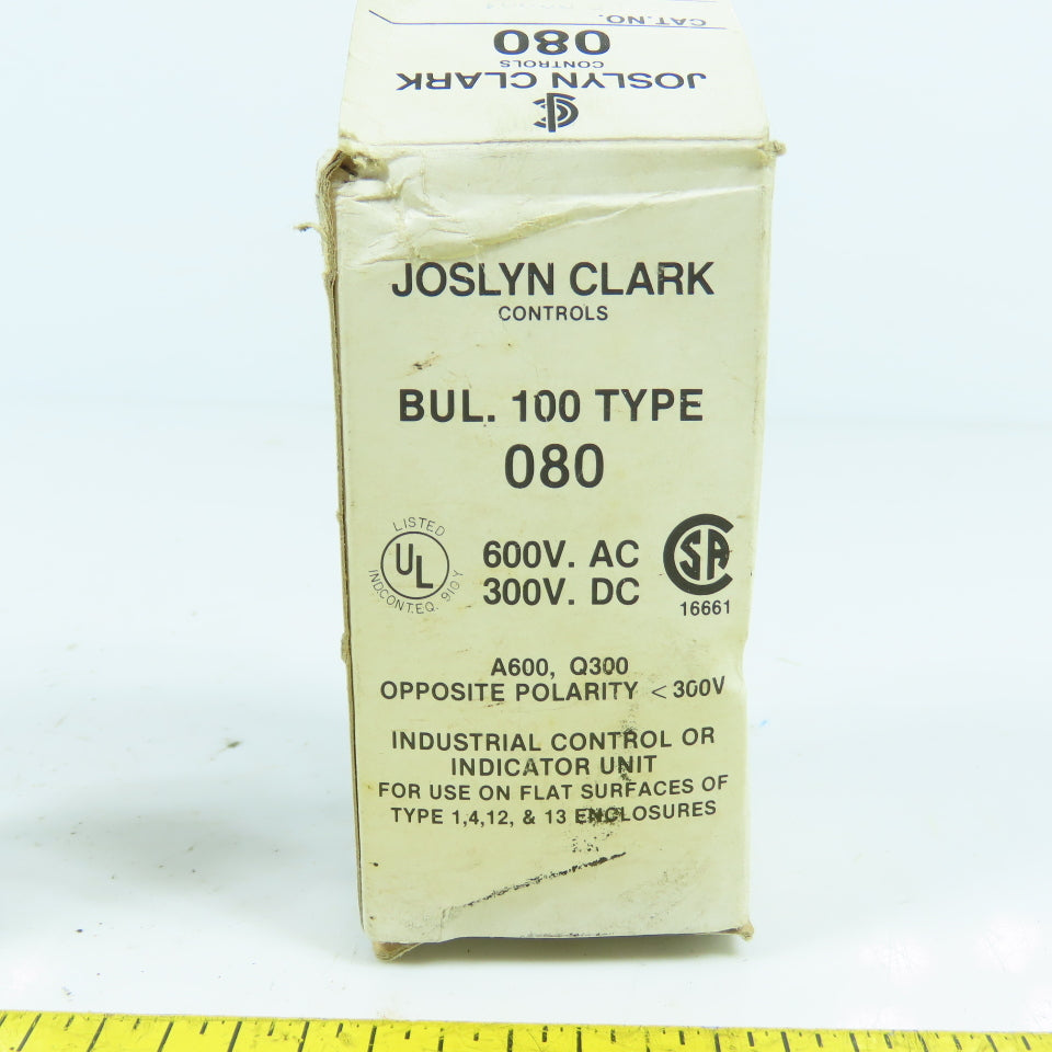 Joslyn Clark 080 2-Position Keyed Selector Switch Bul. 100 600VAC / 300VDC NEW