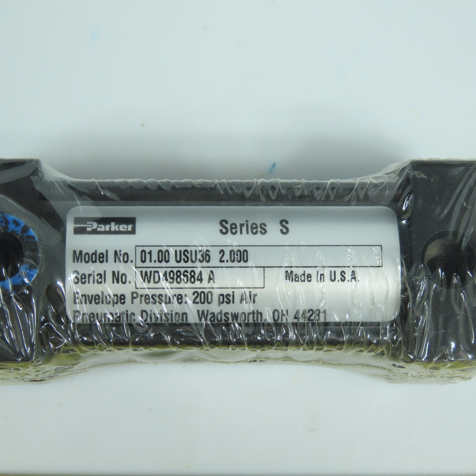 Parker 0.100 USU36 2.000 Series S Pneumatic Air Cylinder 1" Bore 2" Stroke NEW