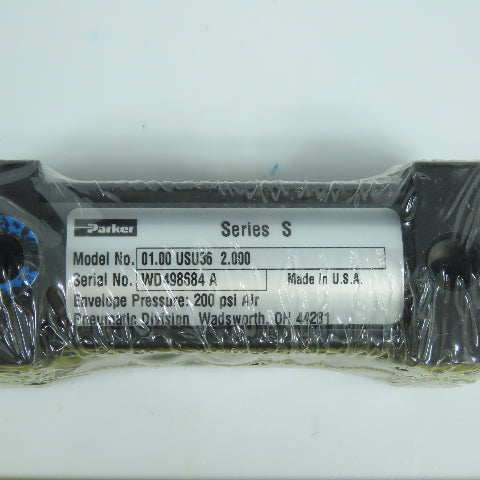 Parker 0.100 USU36 2.000 Series S Pneumatic Air Cylinder 1" Bore 2" Stroke NEW