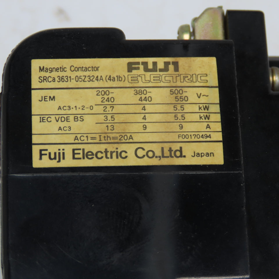 Fuji SRCa 3631-05Z324A 600V Contactor Relay 5-8A Overload 110V Coil