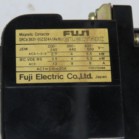 Fuji SRCa 3631-05Z324A 600V Contactor Relay 5-8A Overload 110V Coil