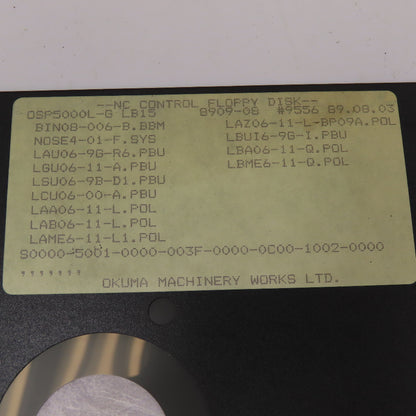 Okuma OSP5000L-G LB15 Floppy Disc Control Software For CNC Machining Center
