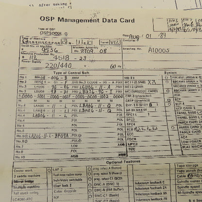 Okuma OSP5000L-G LB15 Floppy Disc Control Software For CNC Machining Center