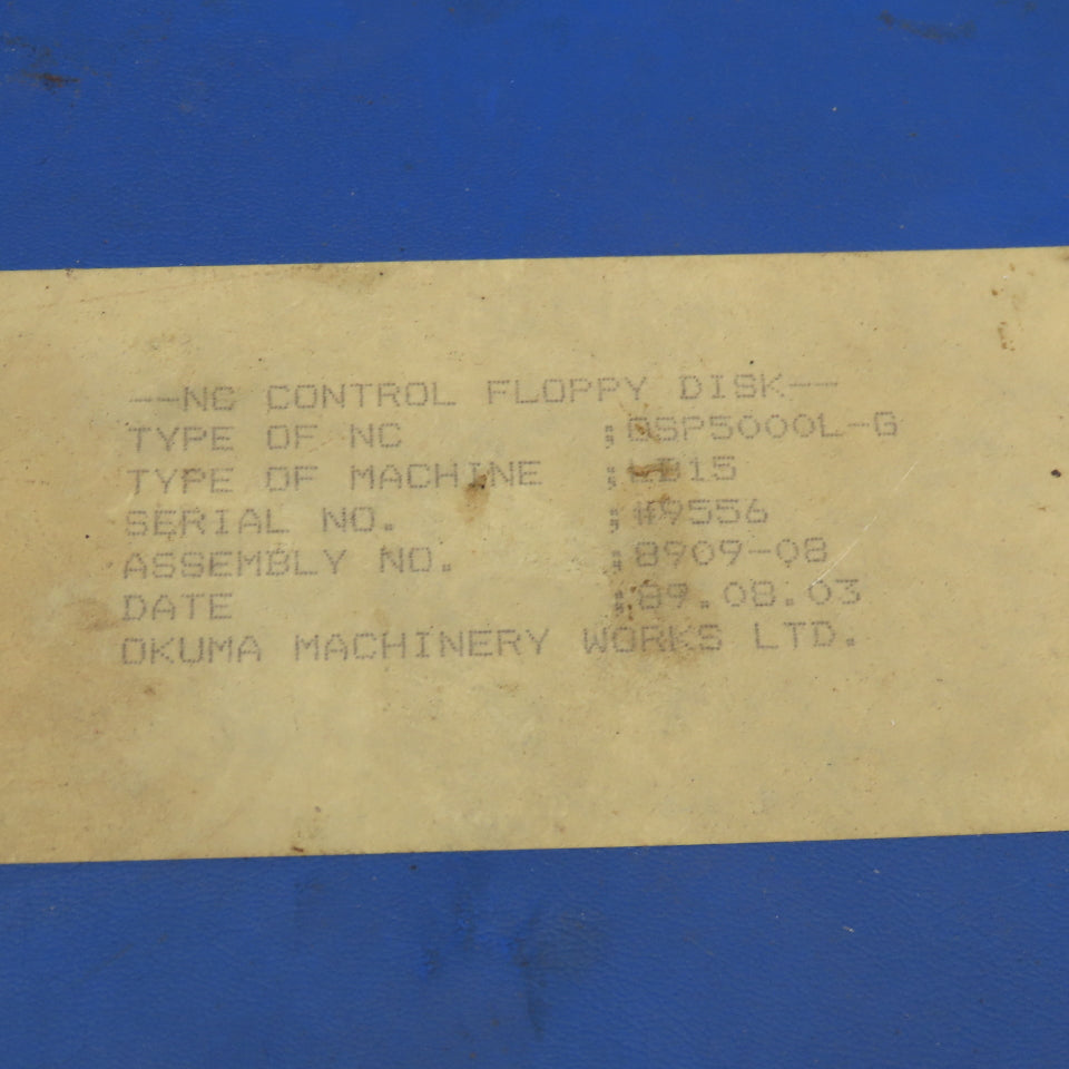 Okuma OSP5000L-G LB15 Floppy Disc Control Software For CNC Machining Center