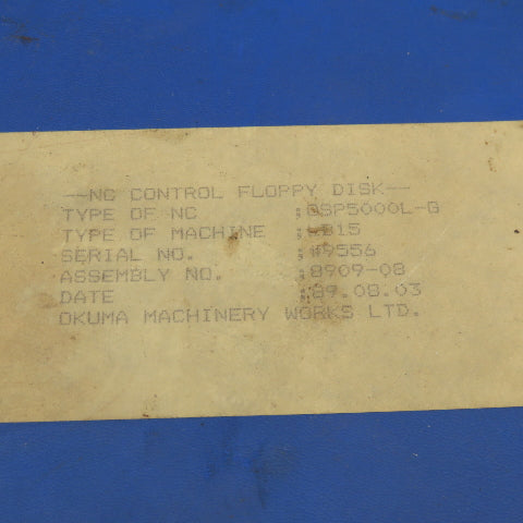 Okuma OSP5000L-G LB15 Floppy Disc Control Software For CNC Machining Center
