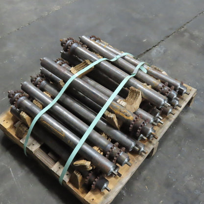 22-1/2" BF x 1.9" OD Steel Chain Drive Conveyor Roller 24-1/4" OAL Lot Of 20